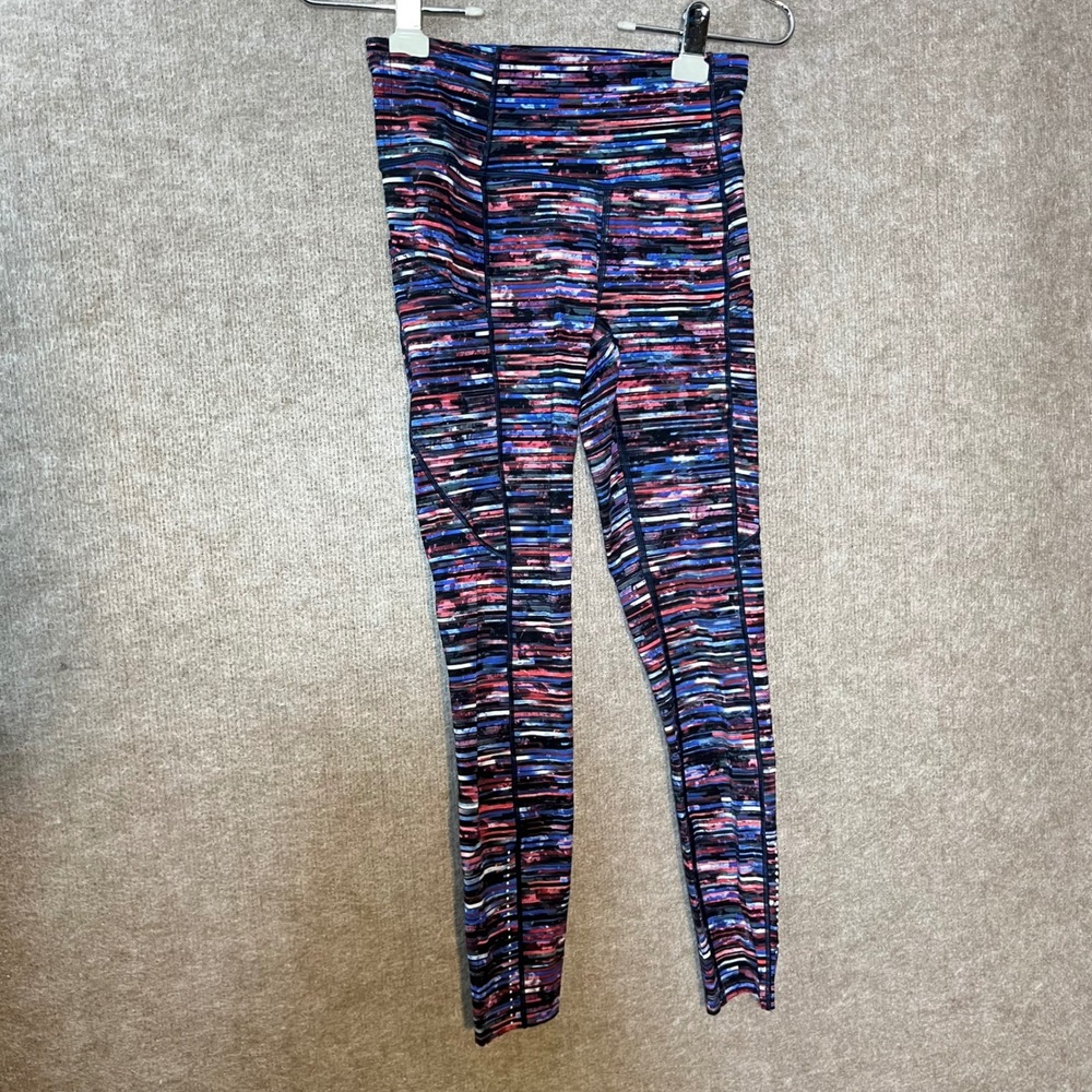 Lululemon Leggings Womens 4 Abstract Striped High Rise Activewear Yoga
